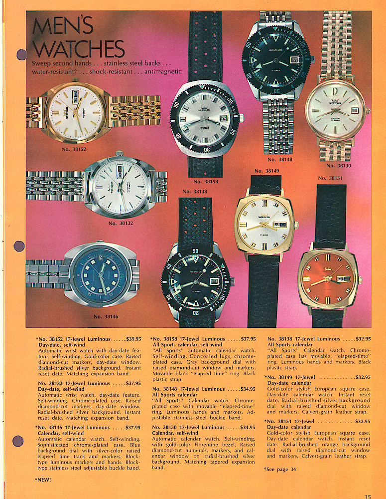 Westclox 1970 - 1971 Catalog. > 35