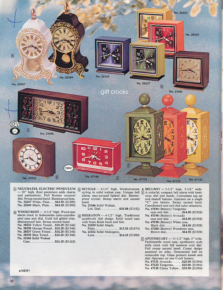 Westclox 1972 - 1973 Catalog > 22