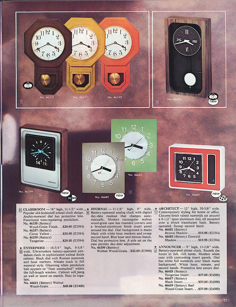 Westclox 1972 - 1973 Catalog > 27