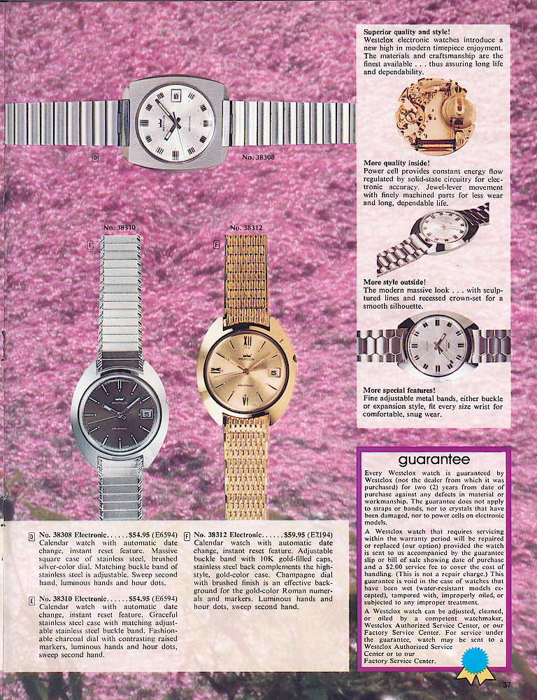 Westclox 1972 - 1973 Catalog > 37