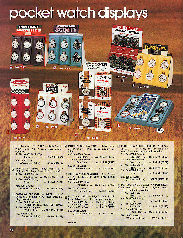 Westclox 1972 - 1973 Catalog > 58