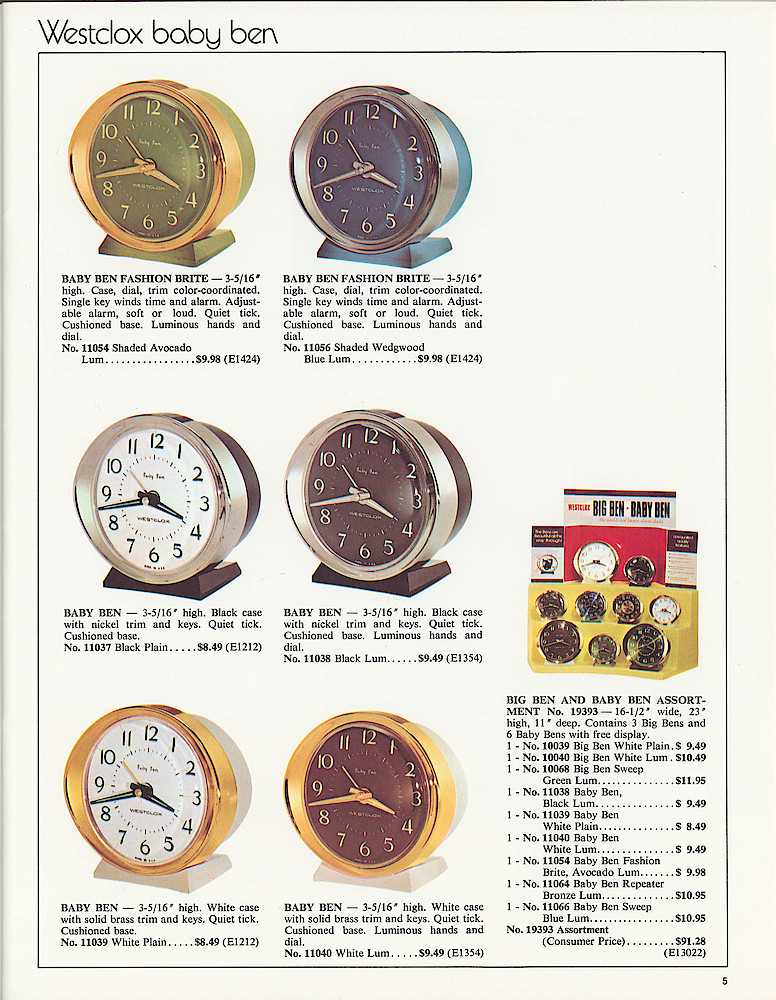 Westclox 1973 - 1974 Catalog > 5