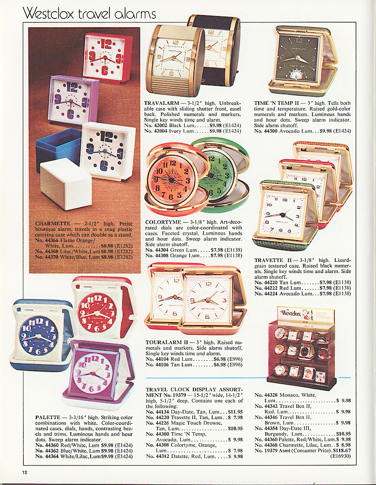 Westclox 1973 - 1974 Catalog > 12