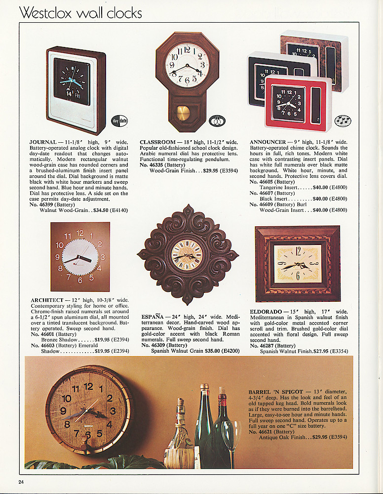 Westclox 1973 - 1974 Catalog > 24