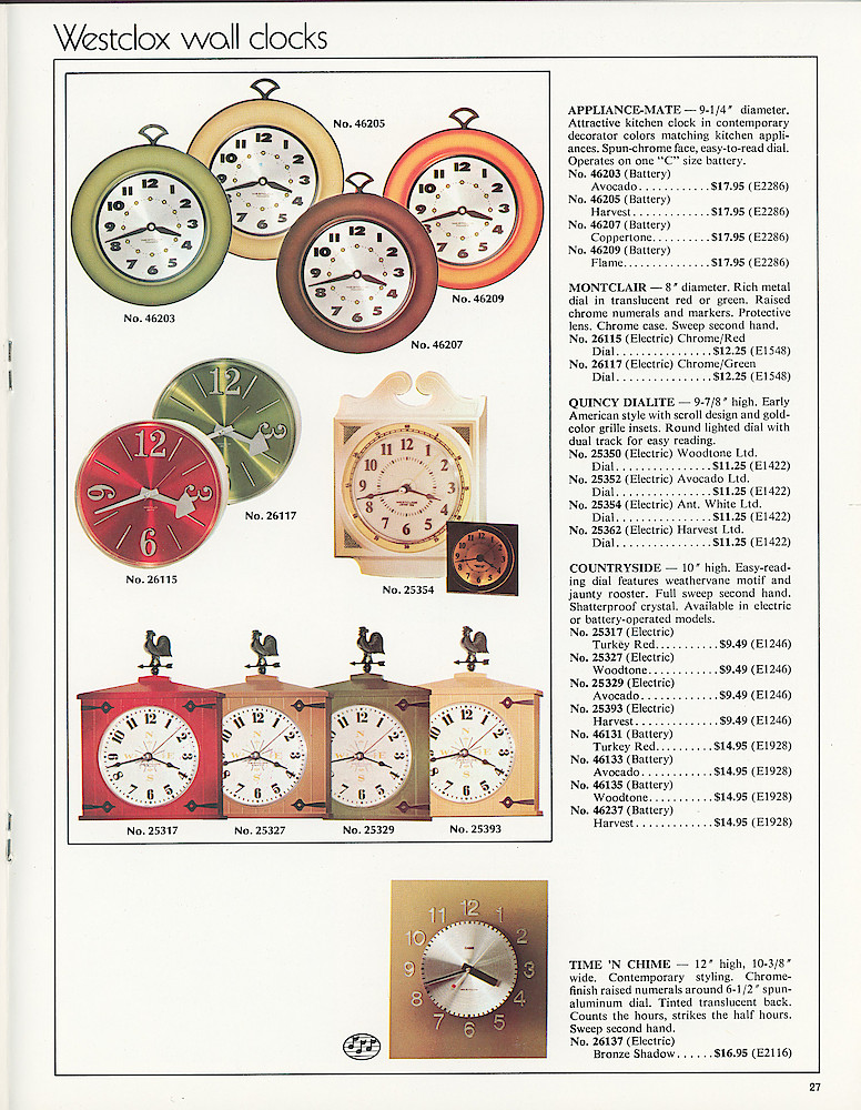 Westclox 1973 - 1974 Catalog > 27