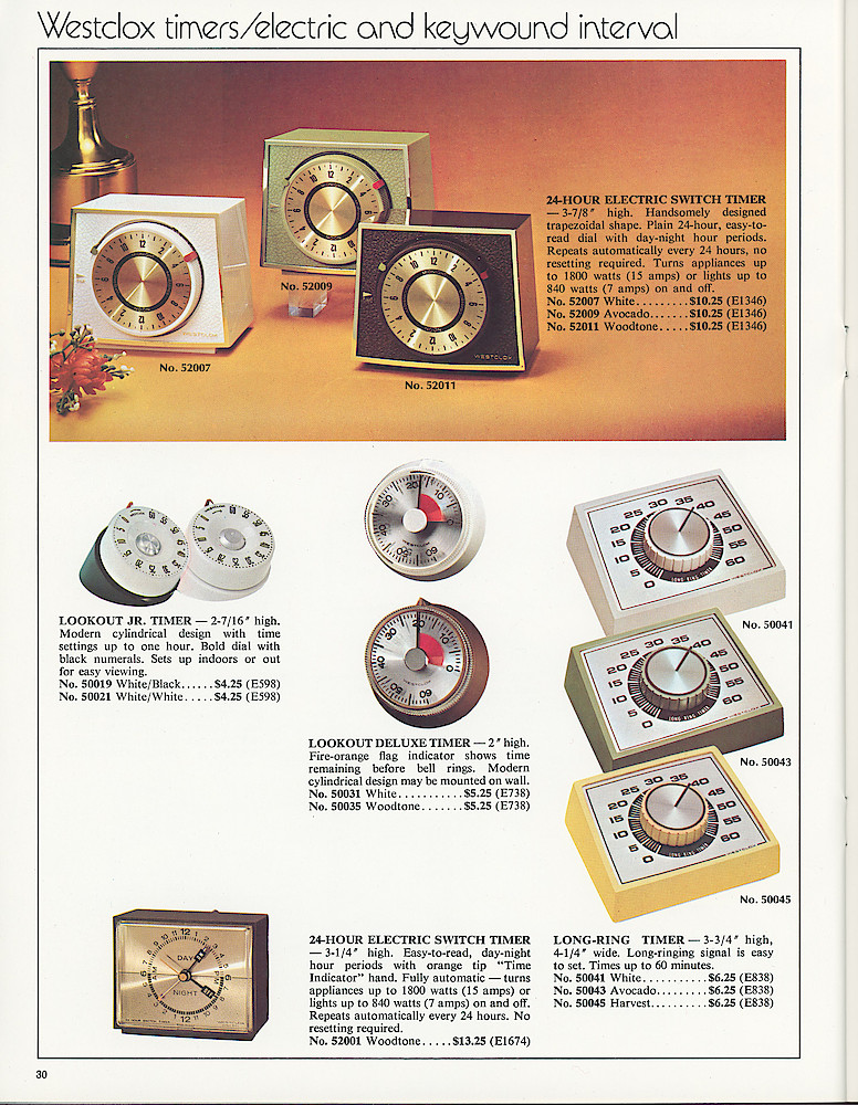 Westclox 1973 - 1974 Catalog > 30
