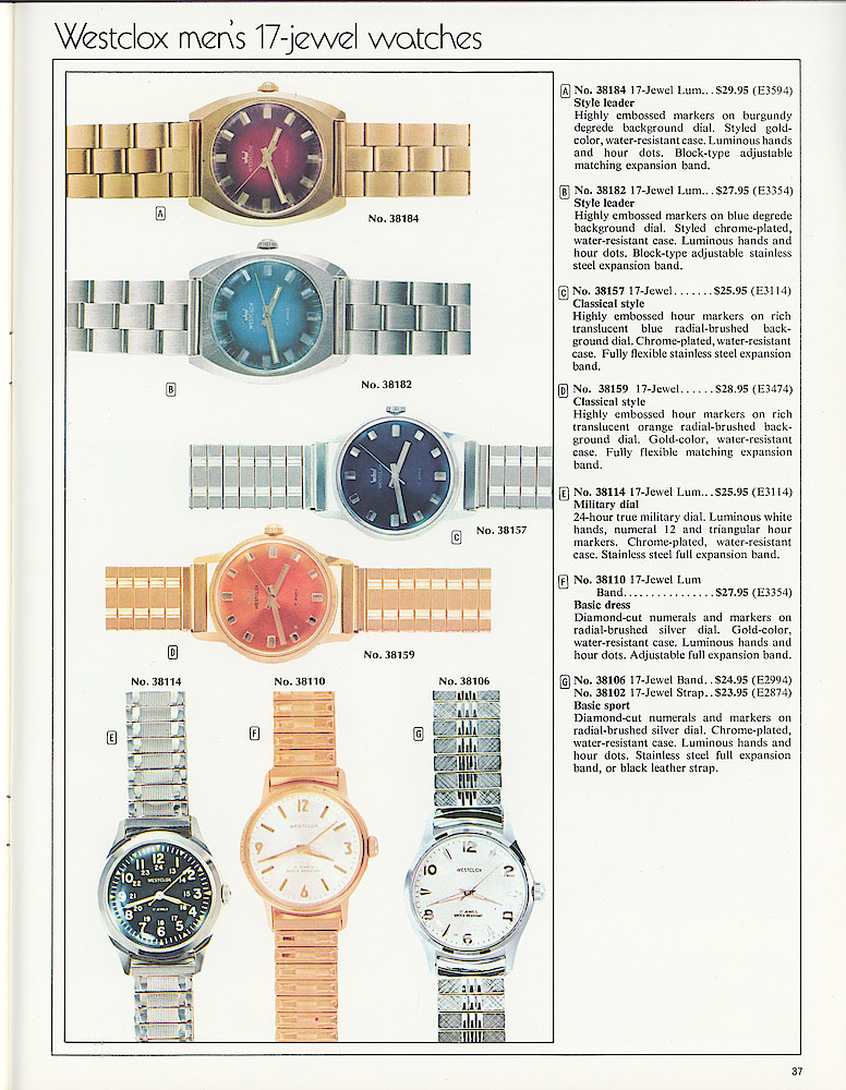 Westclox 1973 - 1974 Catalog > 37