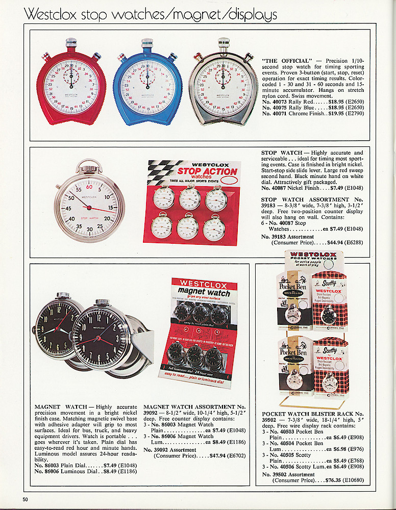 Westclox 1973 - 1974 Catalog > 50