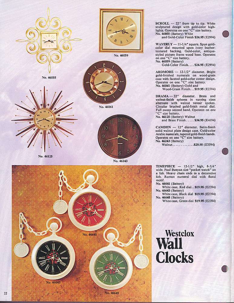 Westclox 1974 - 1975 Catalog > 22