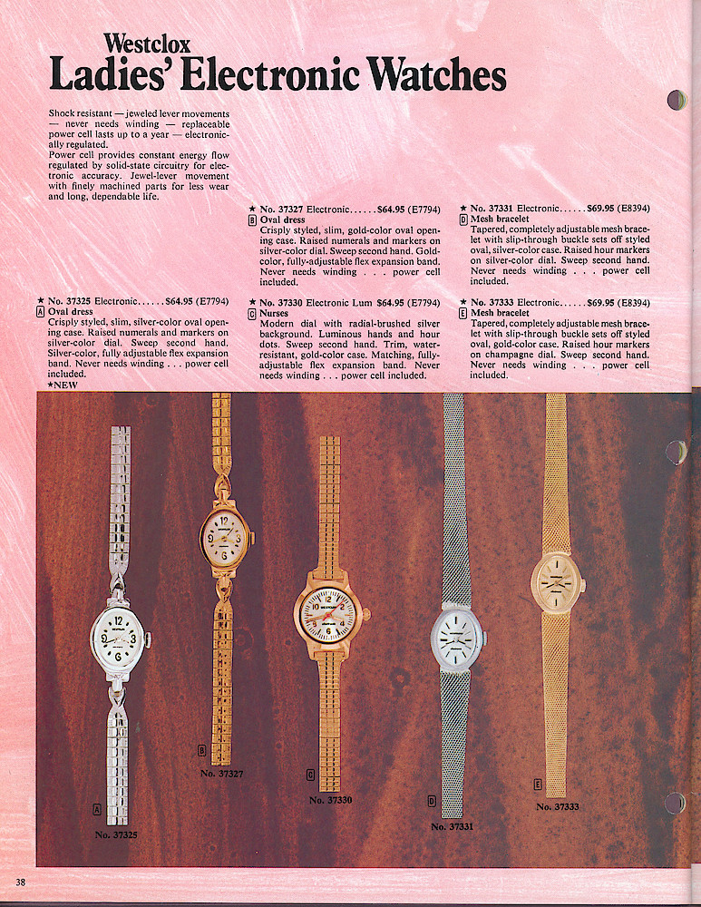 Westclox 1974 - 1975 Catalog > 38