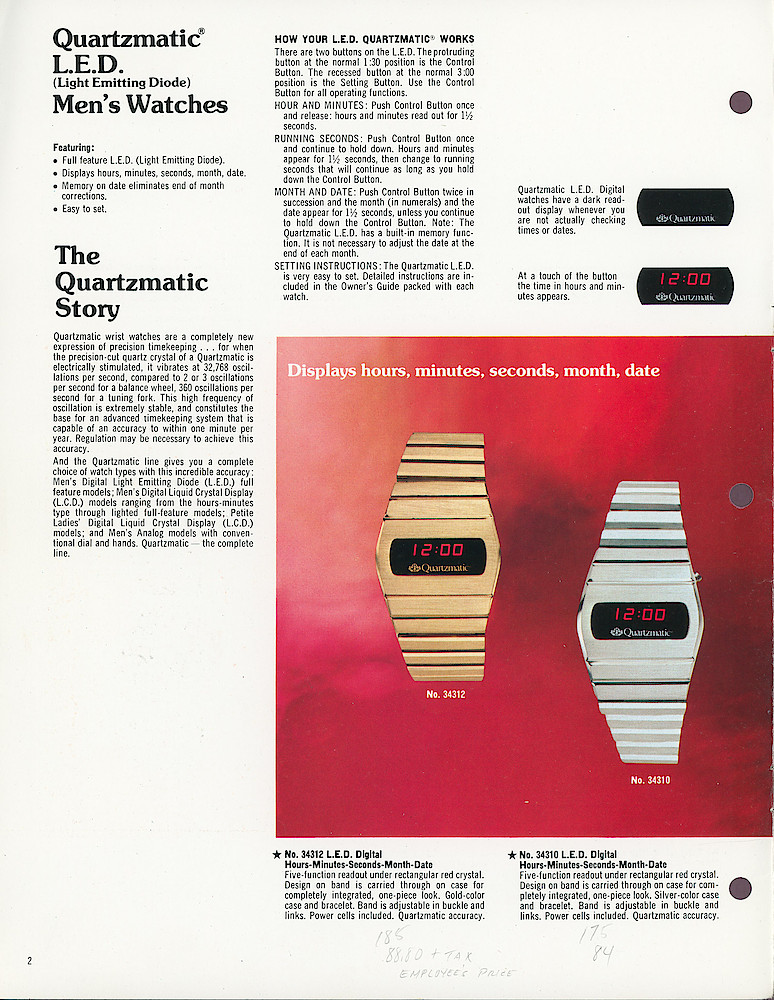 1975 Quartzmatic Wrist Watches by Westclox > 2