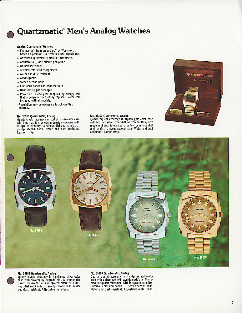 1975 Quartzmatic Wrist Watches by Westclox > 7