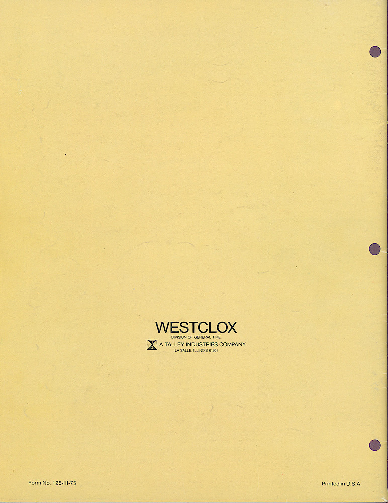 Westclox 1975 - 1976 Catalog, Advance Copy > 40