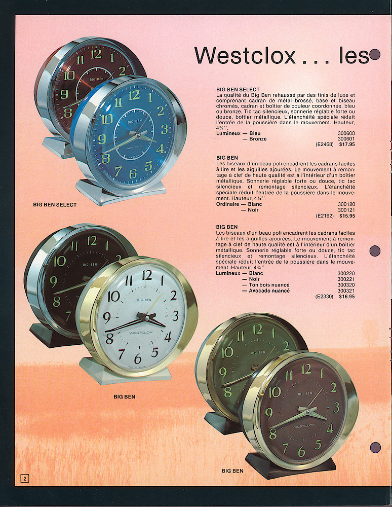 Westclox Canada 1977 - 1978 Catalogue de la srie complte > 2