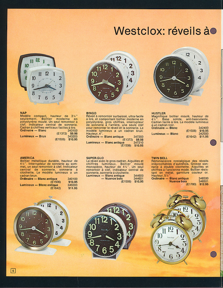 Westclox Canada 1977 - 1978 Catalogue de la srie complte > 6