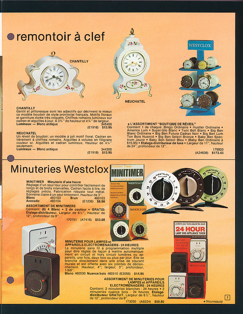 Westclox Canada 1977 - 1978 Catalogue de la srie complte > 7