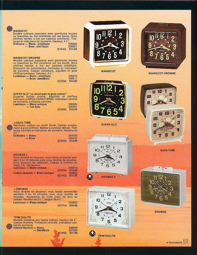 Westclox Canada 1977 - 1978 Catalogue de la srie complte > 11