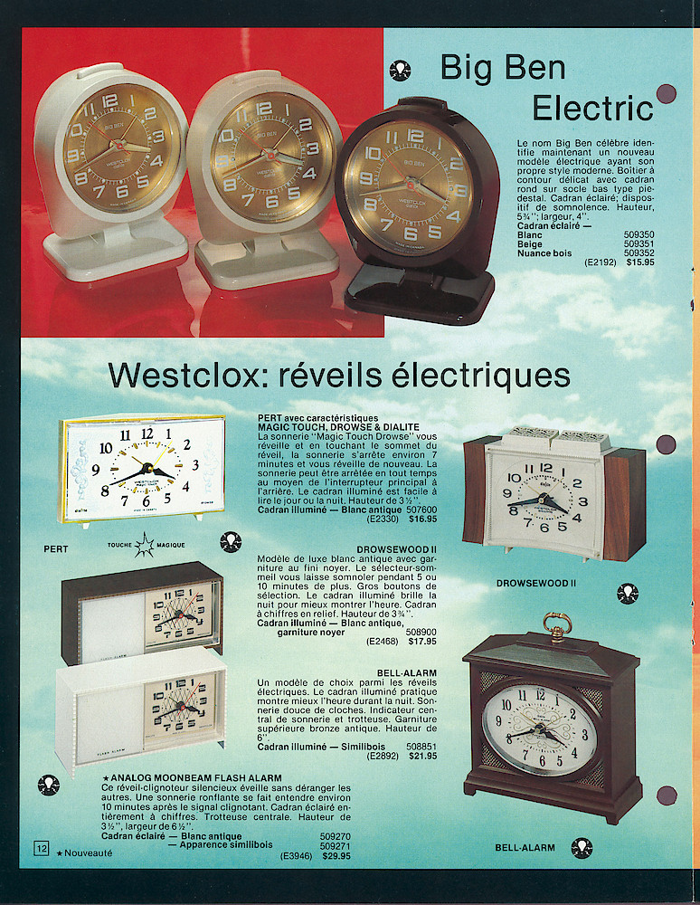 Westclox Canada 1977 - 1978 Catalogue de la srie complte > 12
