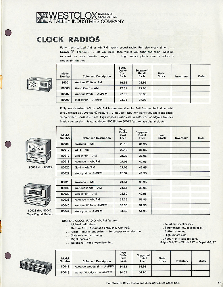 1972 Westclox Price List D-IV-72 > 23