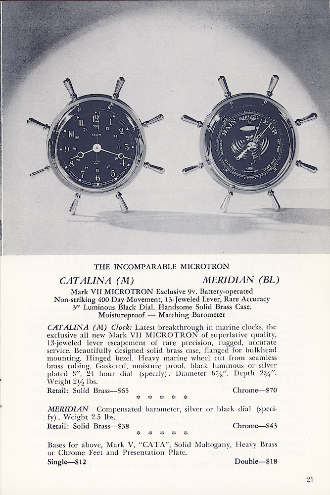 Marine Clocks by Salem, the Quality Name in Clocks > 21