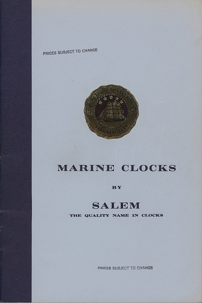 Marine Clocks by Salem, the Quality Name in Clocks > Front-Cover