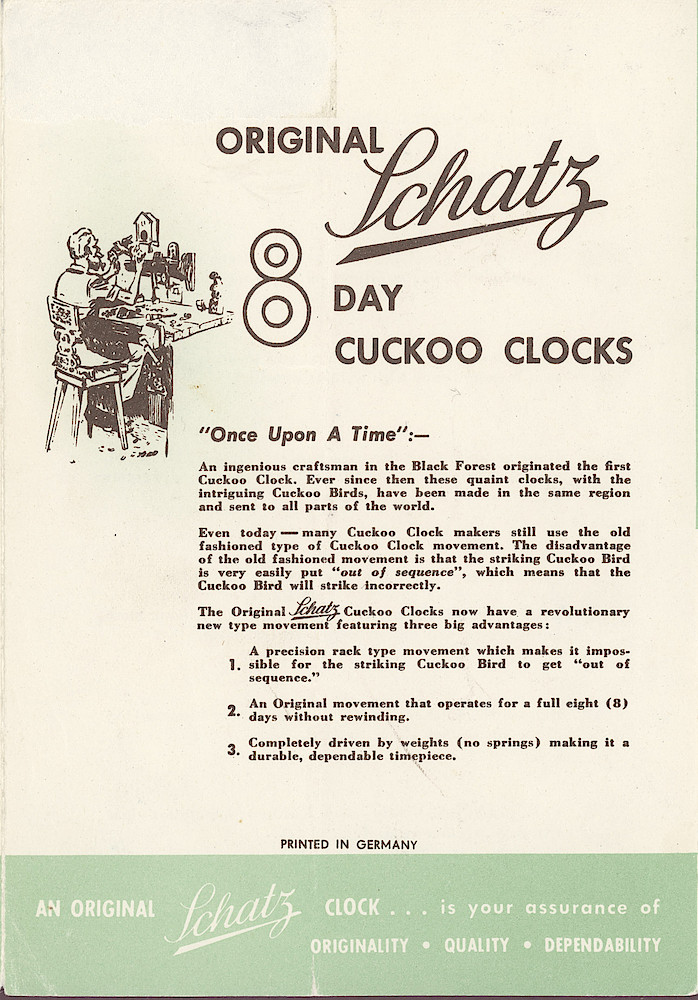 Schatz 8 Day Cuckoo Clock Instructions > 6