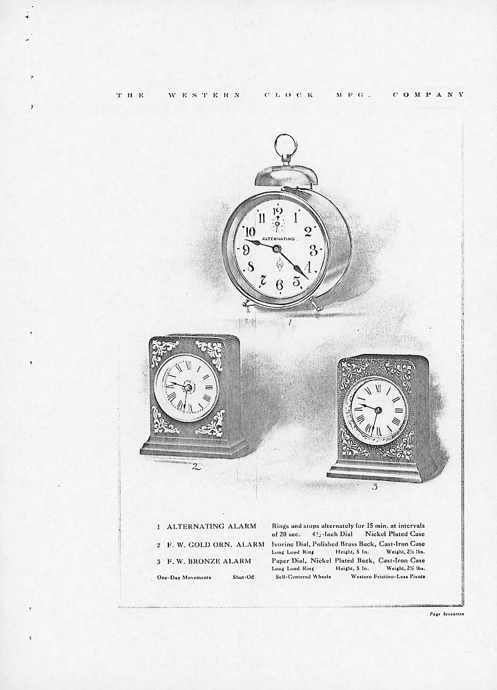 1907 Western Clock Manufacturing Company Catalog - PHOTOCOPY > 17