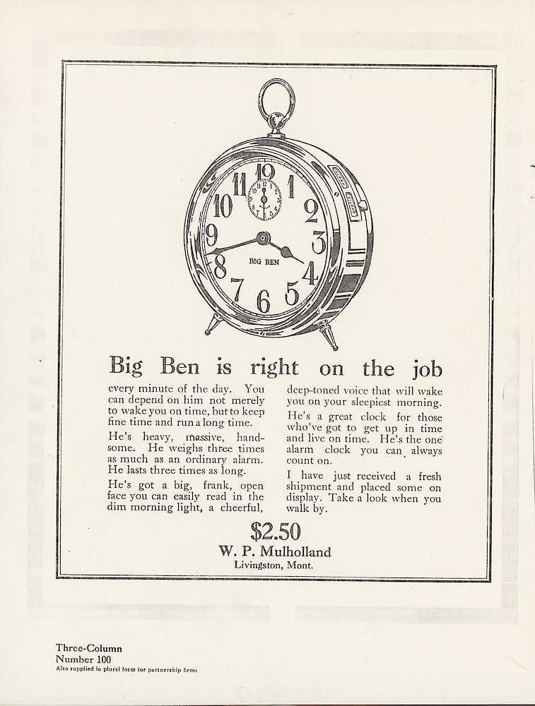 Big Ben, The National Alarm, 1912 > 4