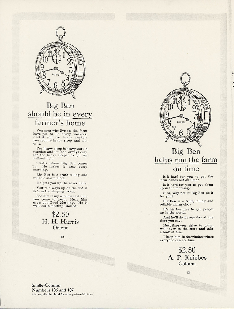 Big Ben, The National Alarm, 1912 > 10