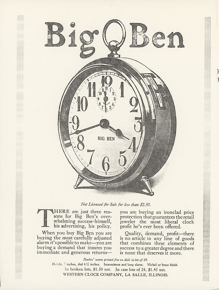 1949 big ben alarm clock