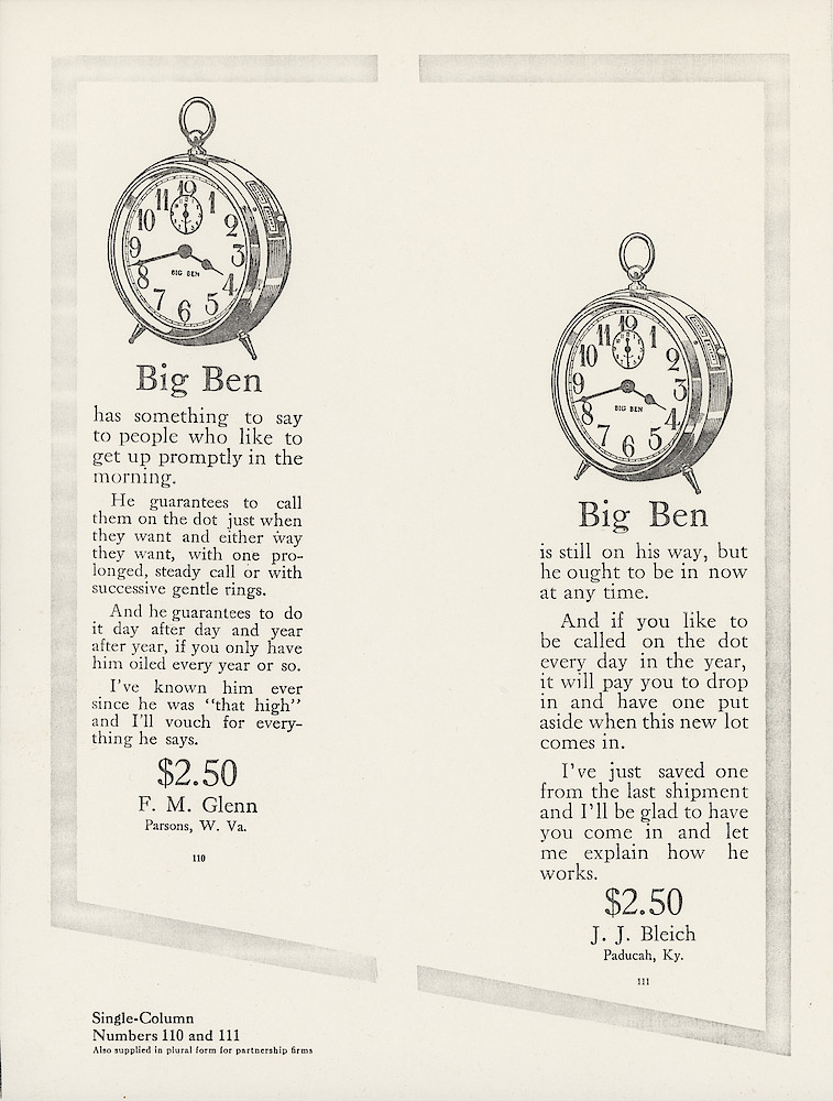 Big Ben, The National Alarm, 1912 > 16