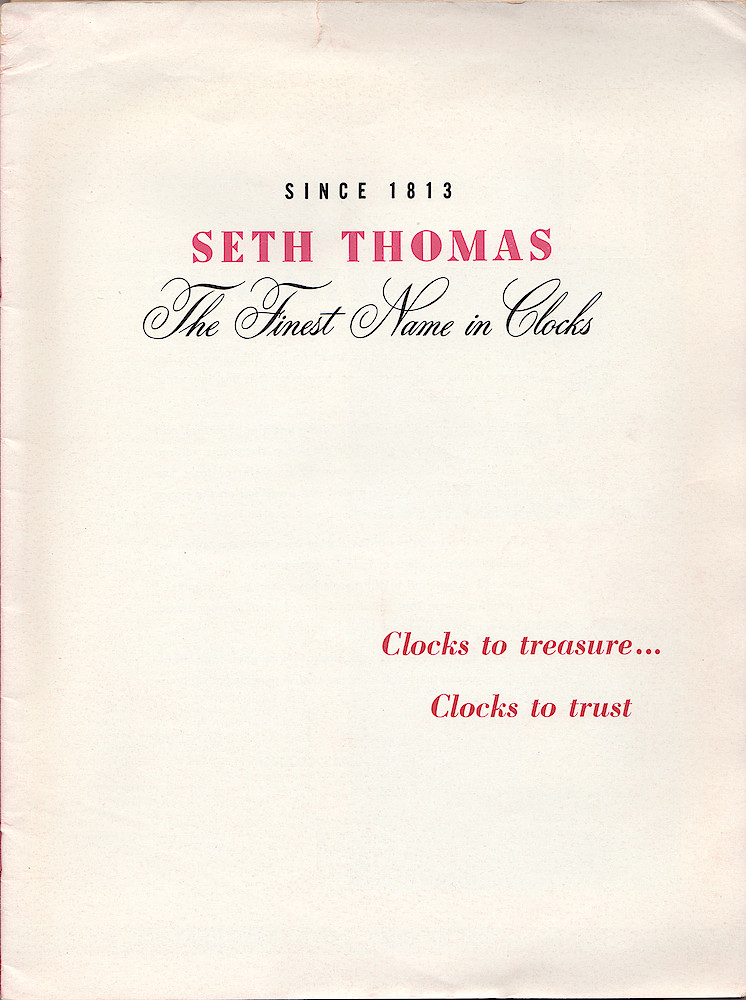 Seth Thomas Clocks, Electric & Spring Wound, Since 1813, The Finest Name in Clocks > 1