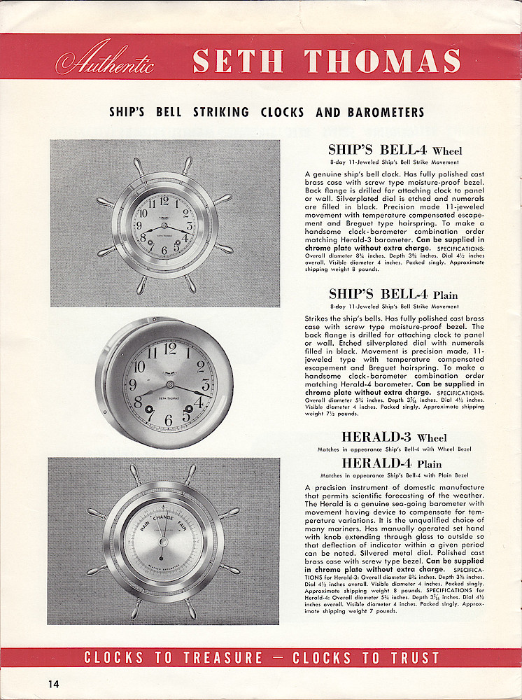 Seth Thomas Clocks, Electric & Spring Wound, Since 1813, The Finest Name in Clocks > 14