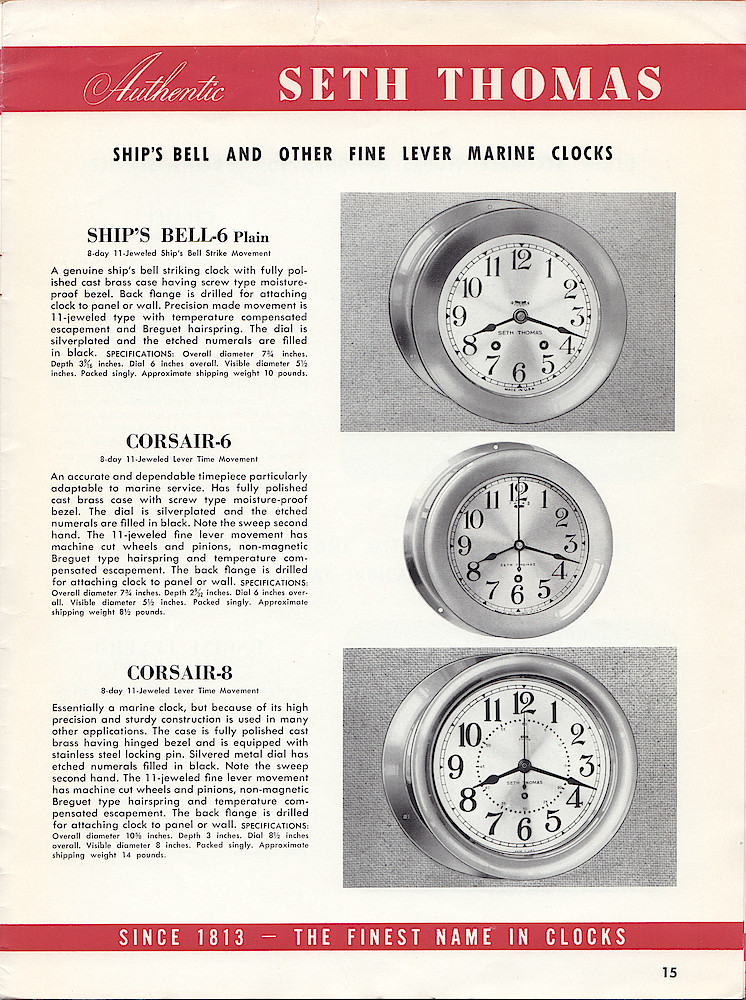 Seth Thomas Clocks, Electric & Spring Wound, Since 1813, The Finest Name in Clocks > 15