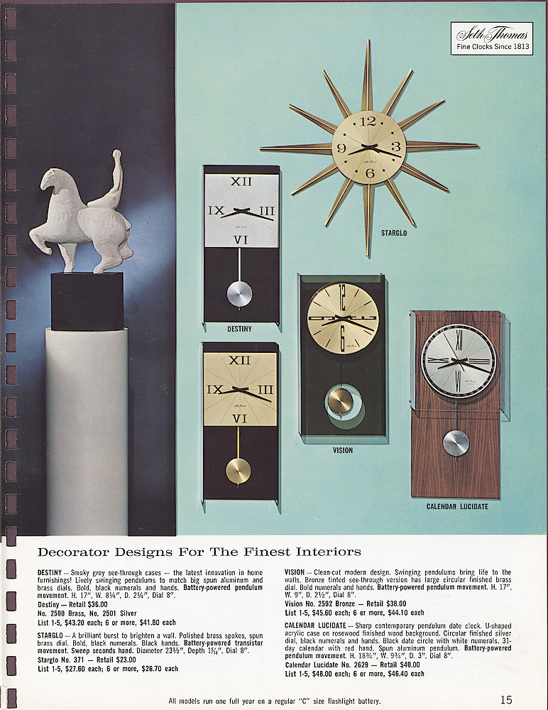 Seth Thomas, Fine Clocks Since 1813. Decorator Wall Fashions. > 15