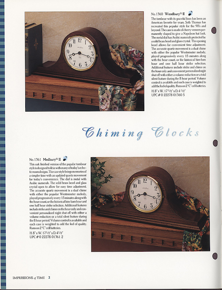 Seth Thomas 1995 - 1996 Catalog. American Clockmakers Since 1813. > 2