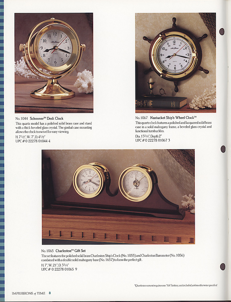 Seth Thomas 1995 - 1996 Catalog. American Clockmakers Since 1813. > 8