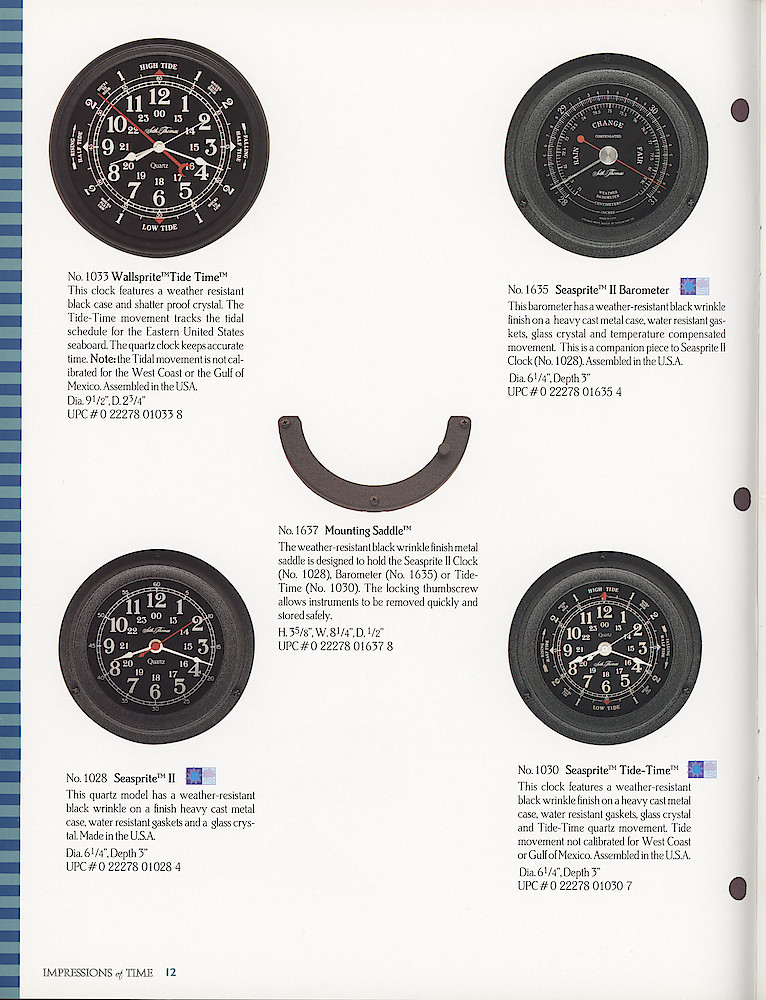 Seth Thomas 1995 - 1996 Catalog. American Clockmakers Since 1813. > 12