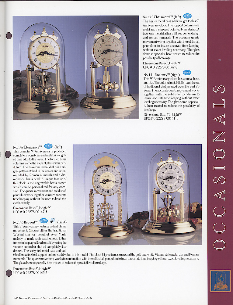 Seth Thomas 1995 - 1996 Catalog. American Clockmakers Since 1813. > 17