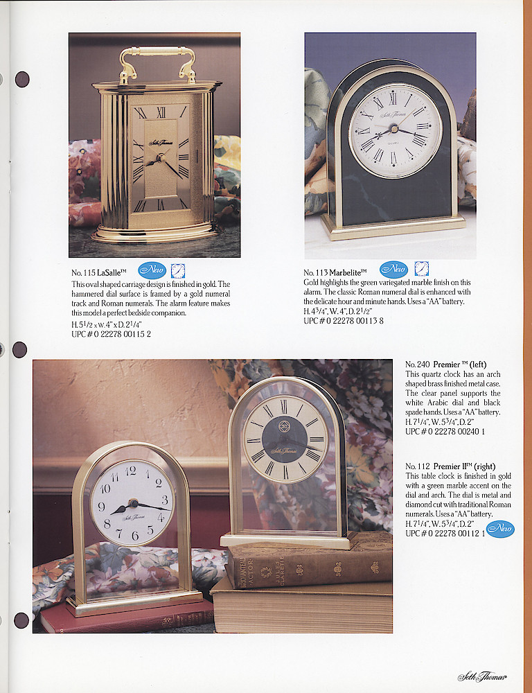 Seth Thomas 1995 - 1996 Catalog. American Clockmakers Since 1813. > 25