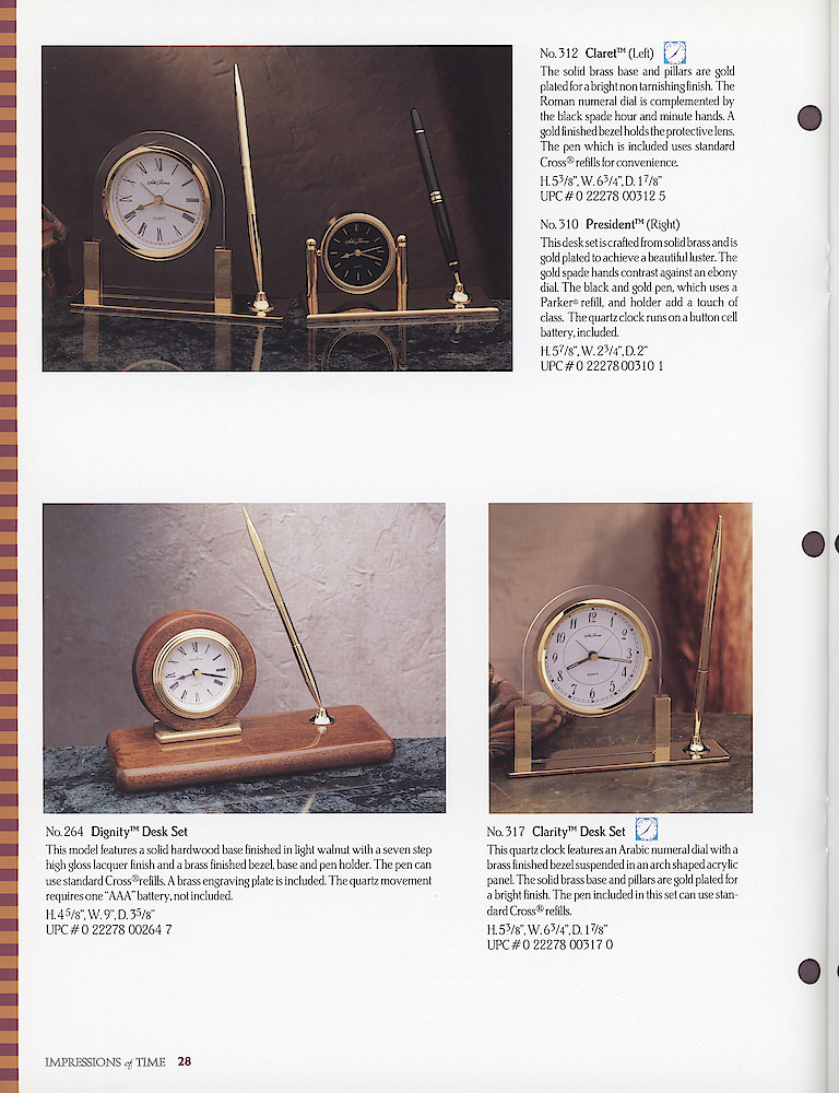Seth Thomas 1995 - 1996 Catalog. American Clockmakers Since 1813. > 28