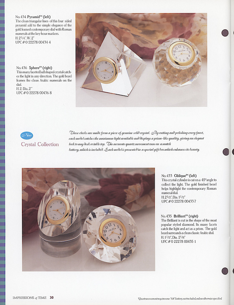 Seth Thomas 1995 - 1996 Catalog. American Clockmakers Since 1813. > 30