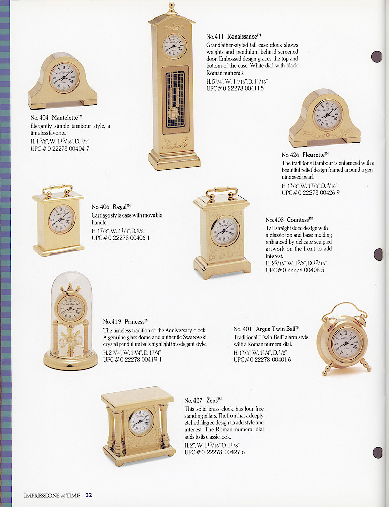 Seth Thomas 1995 - 1996 Catalog. American Clockmakers Since 1813. > 32