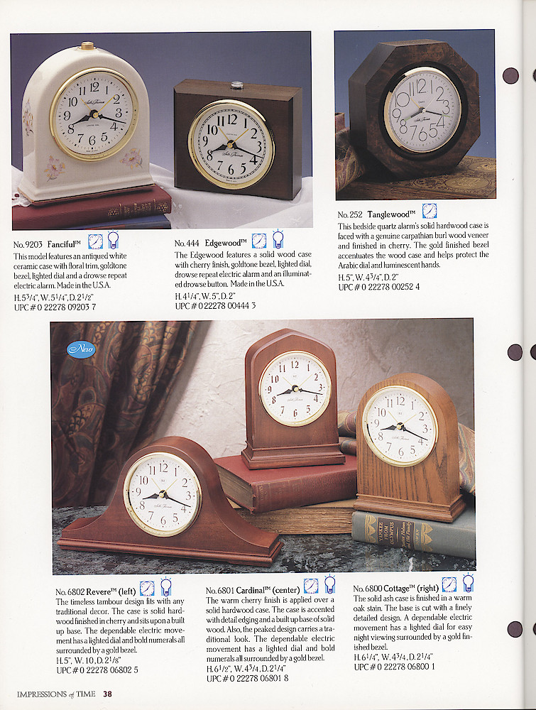 Seth Thomas 1995 - 1996 Catalog. American Clockmakers Since 1813. > 38