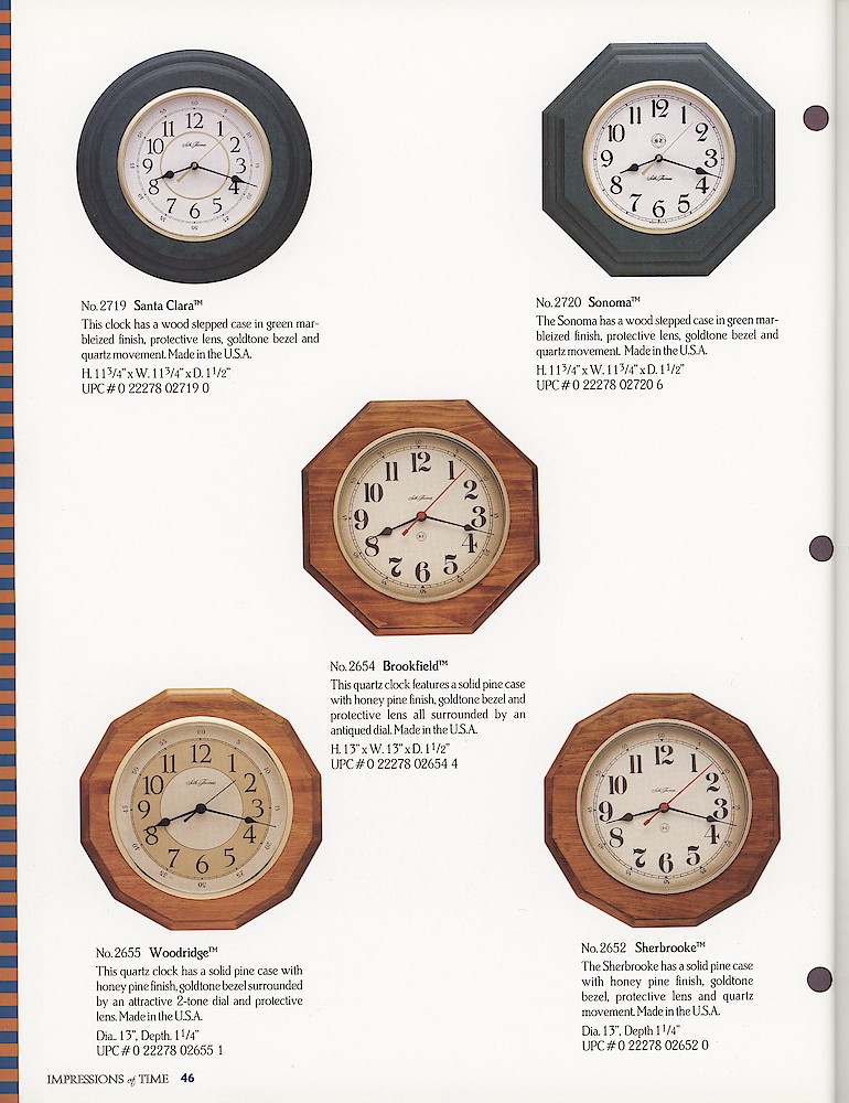 Seth Thomas 1995 - 1996 Catalog. American Clockmakers Since 1813. > 46