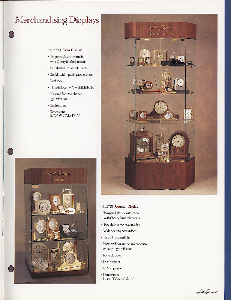 Seth Thomas 1995 - 1996 Catalog. American Clockmakers Since 1813. > 53