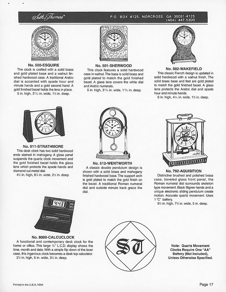 Catalog Reproduction Proofs for Products Shown in the 1996 Catalog > 17