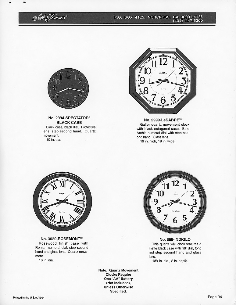 Catalog Reproduction Proofs for Products Shown in the 1996 Catalog > 34