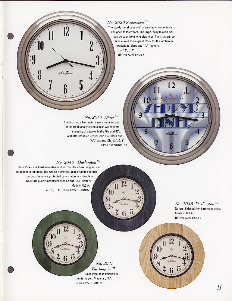 1996/1997 New Product Supplement. Seth Thomas, American Clockmakers Since 1813. > 11