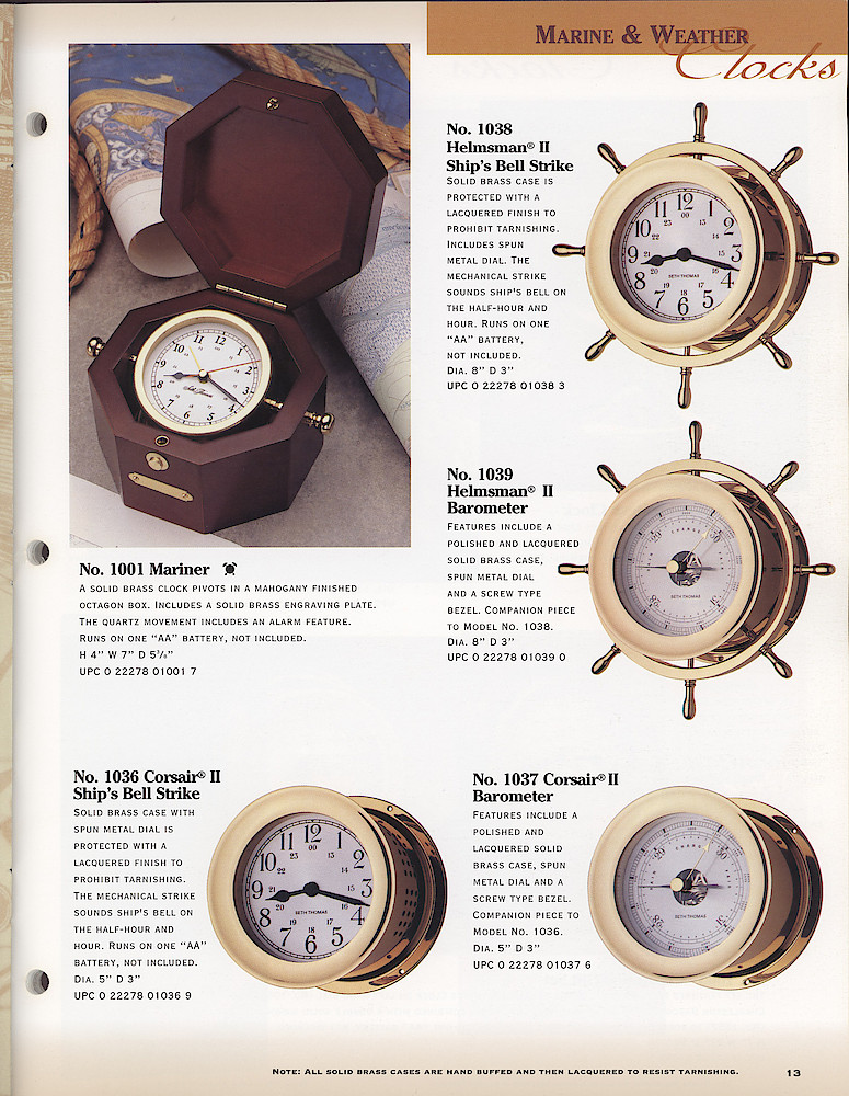 Seth Thomas 1998-99 Product Catalog > 13